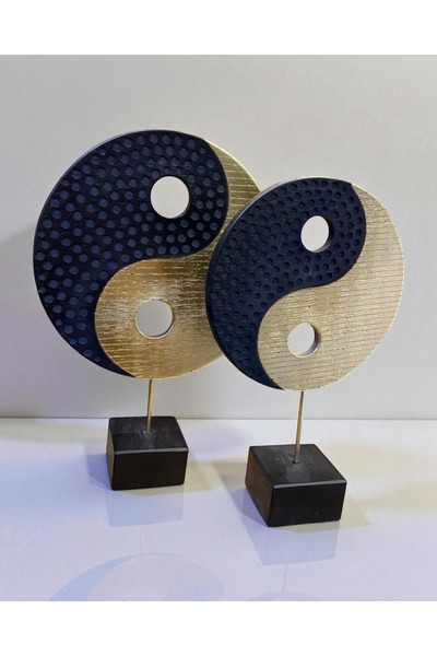 GİTTİGİTTİ Ying Yang Siyah Gold İkili Dekor Seti
