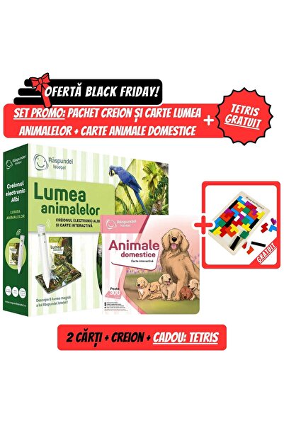 Raspundel Istetel Pachet Raspundel Istetel: Creion + Carte Lumea Animalelor + Carte Animale Domestice + Tetris Cadou