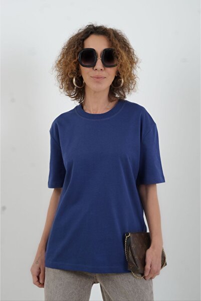 Zelish My Sister Μπλουζάκι με λαιμόκοψη Indigo Special Stitched