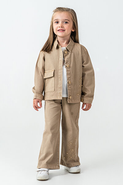 kinderos Girl's 3-Piece Set with Pearl and Floral Embroidery - 26K 6367