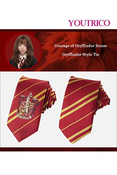 Youtrico Harry Potter Style Vintage Striped Tie – Gryffindor, Slytherin, Ravenclaw, Hufflepuff Style