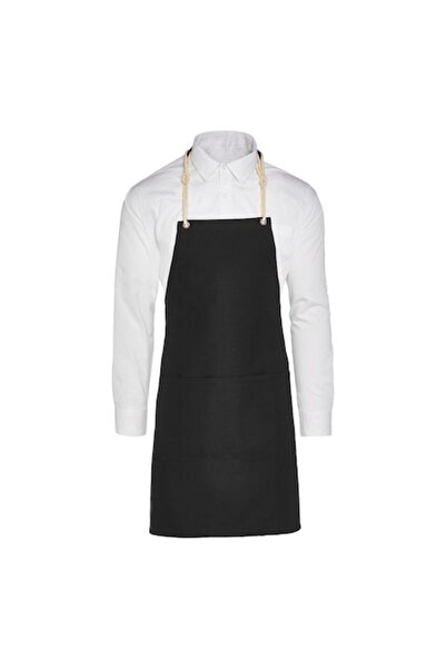 RONIC Șorț de bucătărie din cord, buzunar frontal mare, 80x70 cm, negru