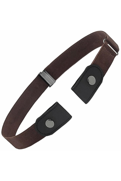 zola Ζώνη χωρίς αγκράφα, δερμάτινη, ρυθμιζόμενη, γενικής χρήσης, καφέ