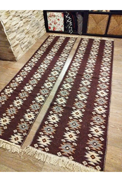 OEM 1+1 Traditional Rugs, 60 x 150 cm, brown and cream, model Rustic