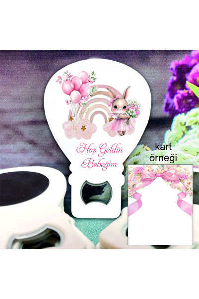 Ege ajans 10 adet (kartlı ve jelatinli) tavşan konsept bebek, doğum günü hedi...