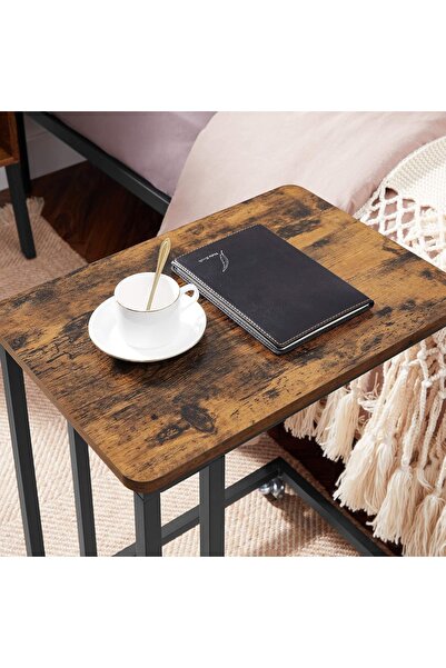 Roam shop C Shaped End Sofa and Bed, Side TV Tray for Living Room, Industrial Style Beside Table, 40*30CM