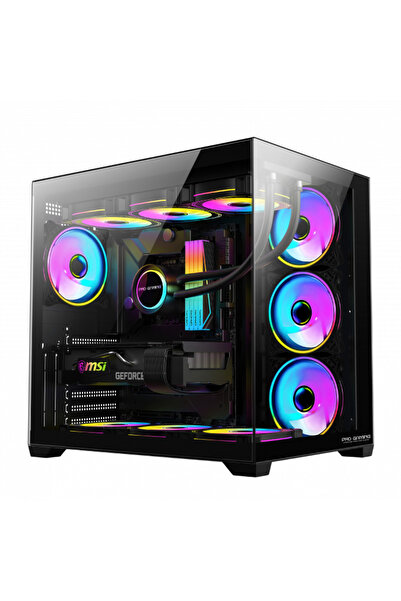 ProGaming - Computer Parts for Gamers Gaming Case ProGaming Elite, Cube Tower, ATX, 7 Fans ARGB, Black