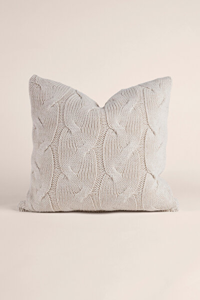 Penelope Knitwear Throw Pillow Cover Cream 45X45 cm - Cabella Series