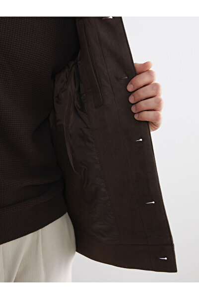 LC Waikiki Vizyon Yeni Sezon Standart Kalıp Gömlek Yaka Süet Erkek Mont