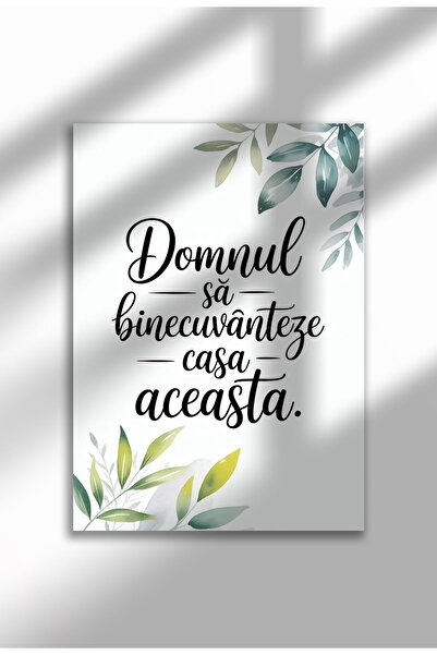 21mxm Unframed Religious Canvas Poster in Romanian - Digital Print - May the Lord Bless This House