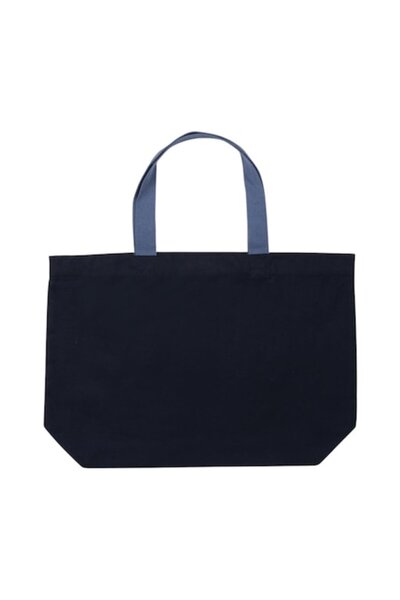 RONIC Sonia shopping bag, recycled undyed canvas, 41x4x57 cm, blue