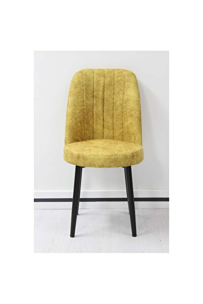 ARTA DOOR Cronos Chairs Yellow Textile, Black Leg - Modern, HoReCa, Kitchen, Living Room, Office, Bedrooms