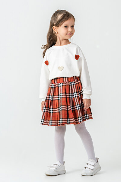 kinderos Girl's 3-Piece Set with Checkered Skirt - 26K 6359