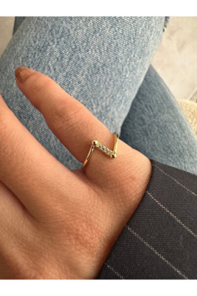 ringbox Gold Flat Row Stone Pinky Ring