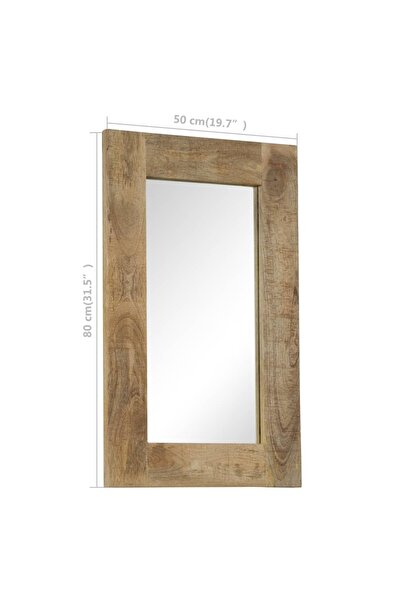 vidaxl Mirror Solid Mango Wood 50x80 cm