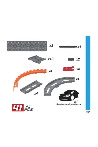 Tıfıl Toys 41 Piece Pull and Go Car Toy Racing Set