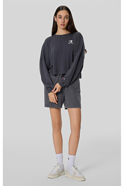 Champion Icons Plush Wash Long Sleeve T-Shirt Gray Women's T-Shirt - 118022-Vs517