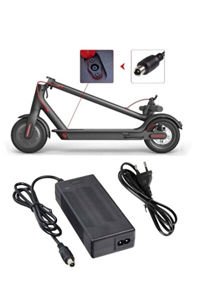 DELUXETUNING Încărcător pentru trotinetă electrică, 42 V, 2 A, conector de alimentare de 8 mm