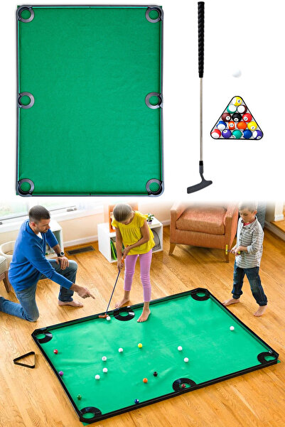 Binbirreyon Portatif Golf Bilardosu 140x190cm İç ve Dış Mekan 6 Delikli PC449