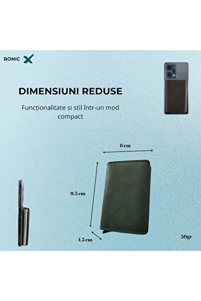 RONIC X Clipster slim card wallet, 7-9 cards, RFID, green
