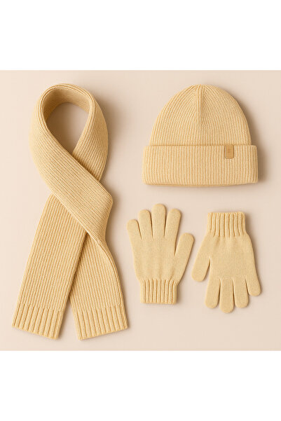 Selvira Örgü 3'lü Kışlık Set | Bere, Atkı ve Eldiven Takımı | Unisex Soğuk Ha...