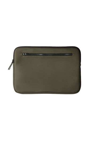 RONIC X Steel Ronic 14" laptop sleeve - nubuck PU, 2 zip pockets, khaki