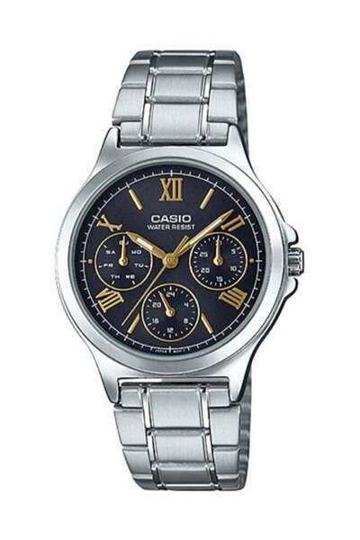 Casio Women's Stainless Steel Round Shape Analog Watch LTP-V300D-1A2UDF - 33 Mm - Silver