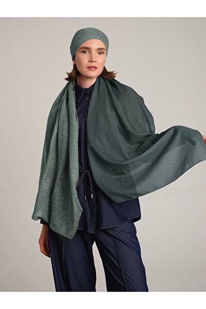 Ayshara Șal din colecția Rûmî Sema, nuanța Olive Shade cu două fețe