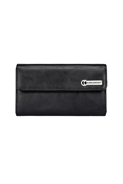 RONIC Waiter Wallet Press Stud, 100% Polyester, 19 x 11 cm, 5 bill compartments, unisex, black