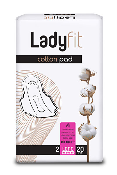 Lady Fit Natural Organic Alcohol Free Cotton Sanitary Pad Long (20)