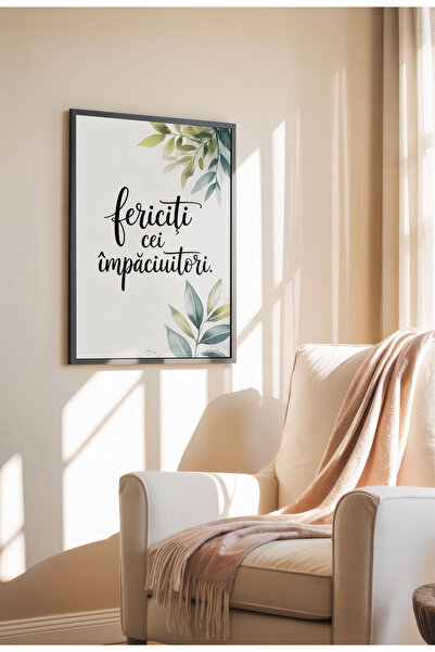 21mxm Unframed Religious Canvas Poster in Romanian - Digital Print - Blessed are the peacemakers