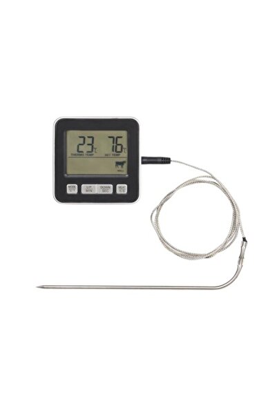 RONIC Digital food thermometer, Ronic, stainless probe, resistant up to 280 °C, magnets on back, black
