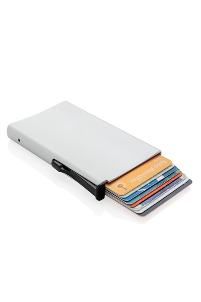 RONIC Slim Aluminum Card Wallet, RFID Protection, 10 x 1.2 x 6 cm, Gray