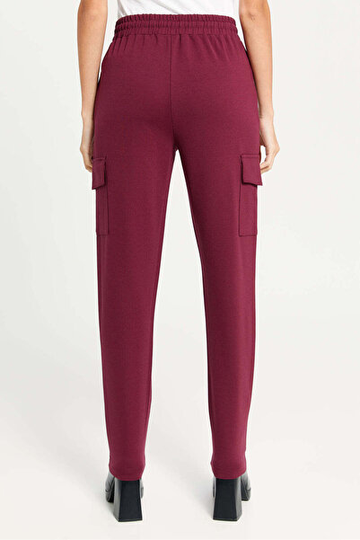 REDTAG Women Burgundy Elasticated Waist Leggings