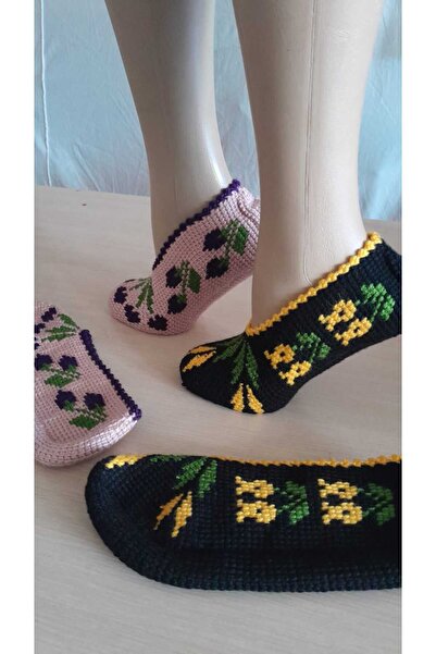 Papatyam 2 Pieces of Hand Knitted Dowry Tunisian Handmade Booties/Tunisian Handmade Booties/Handmade Booties/Knitted Booties/Tunisian/Handmade/Bundle