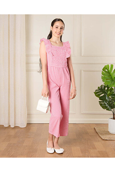 REDTAG Senior Girls Pink Frilled Jumpsuit