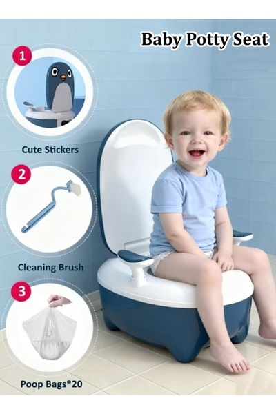 Generic Baby Potty Seat Potty Training Toilet Kids Potty Chair Portable Toilet Seat with Back Support Handle