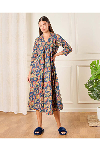 REDTAG قميص نوم نسائي مطبوع زهور باللون الأزرق البحري