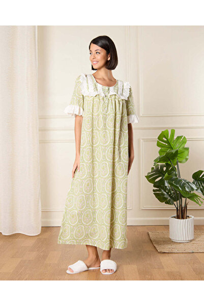 REDTAG قميص نوم نسائي مطبوع باللون الأخضر