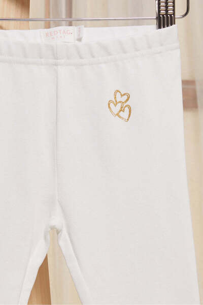 REDTAG Infant Girls White Plain Leggings