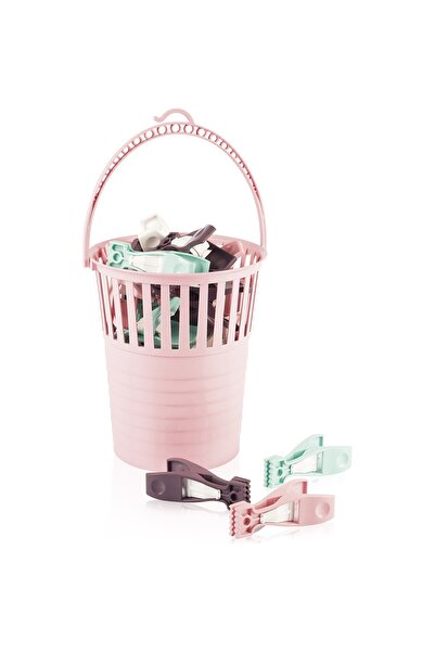 AKILLIELMA Umeraș pentru haine Urve din plastic cu coș de 15 bucăți UR-3278 3184