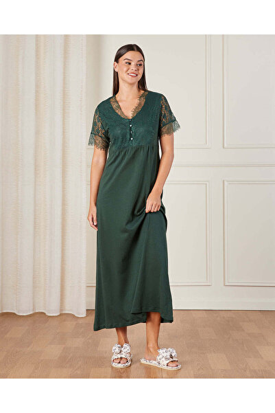 REDTAG Women Green Lace Nightgown