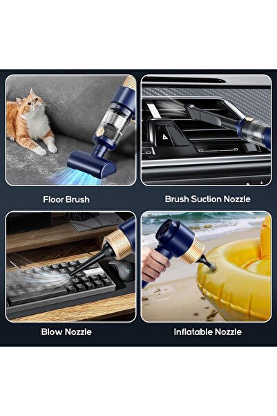 OEM Aspirator auto portabil 4 în 1, wireless, 7500Pa, accesorii multiple, autonomie de 30 de minute