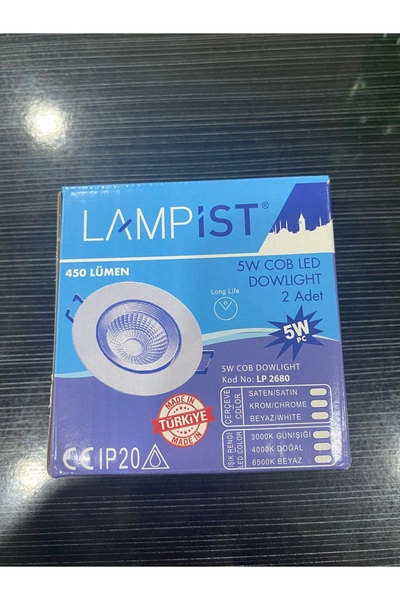 Lampist 5 watt cob led sıva içi led kutu içi ( 2 adet)
