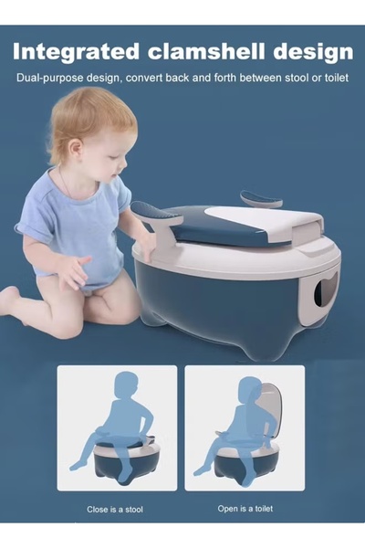 Generic Baby Potty Seat Potty Training Toilet Kids Potty Chair Portable Toilet Seat with Back Support Handle