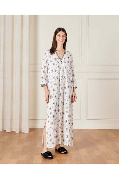 REDTAG قميص نوم نسائي أبيض مطبوع