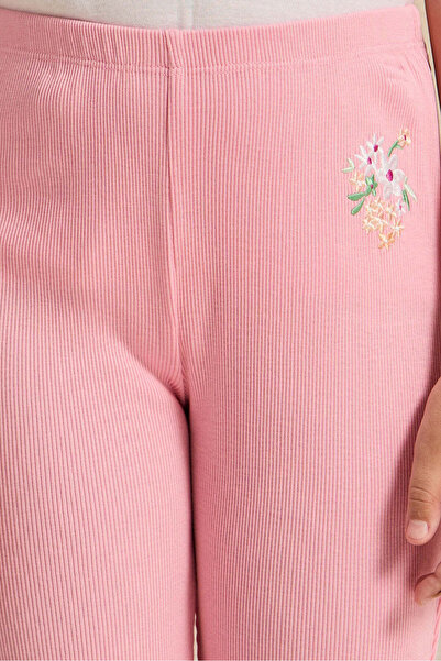 REDTAG Girls Pink Floral Flared Leggings