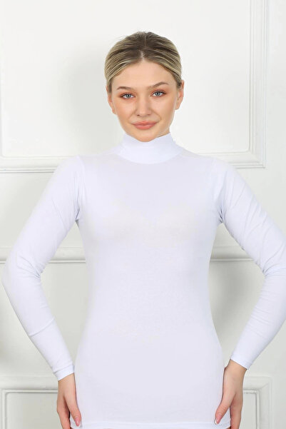 alfa expres Clothing Long Sleeve Turtleneck Bodysuit White