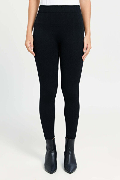 REDTAG Women Black Jacquard Leggings