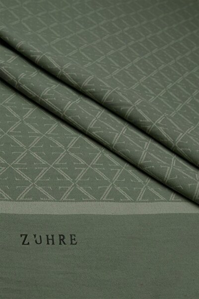 Zühre Monogram Patterned Khaki Shawl 0053